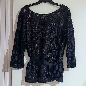Stunning Evening Black Party XXL Blouse by Onyx